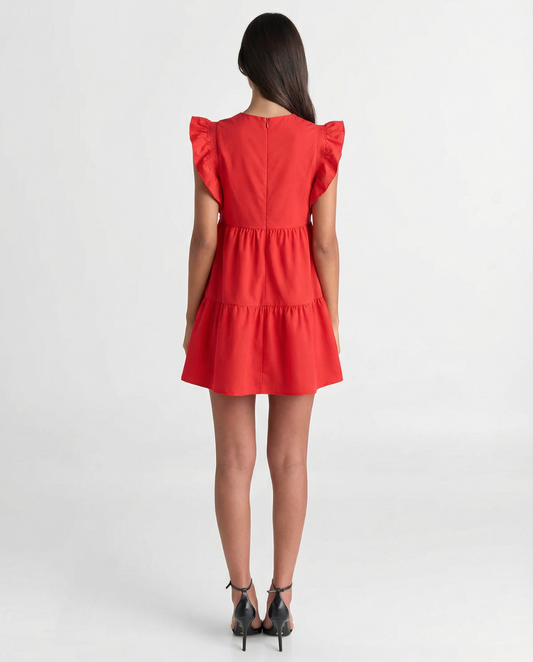 Bibi | Summer Tiered Mini Dress Red
