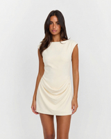 Myla | Ruched Boat Neck Mini Dress