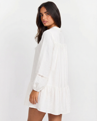 Lila | Lace Trim Long Sleeve Mini Dress