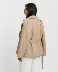 Violet | Cropped Tie-Waist Trench Coat