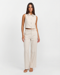 Amber | Linen Sleeveless Waistcoat Trouser Co-ord Set