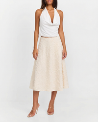 Ivy | High-Rise Textured A-Line Midi Skirt