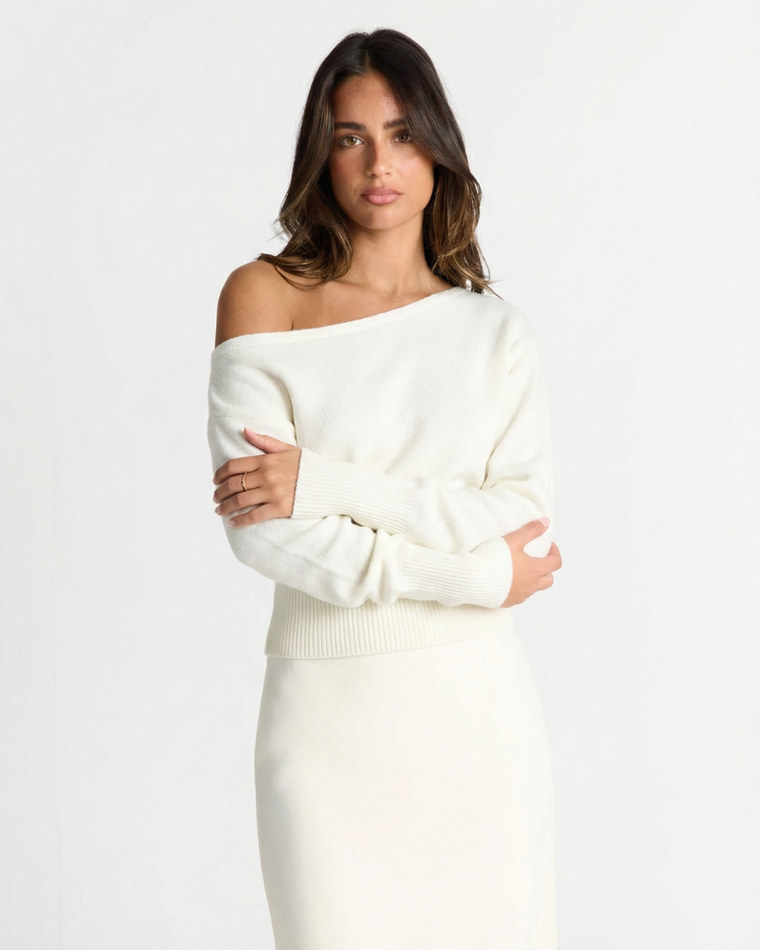 Arabella | Relaxed Off Shoulder Knit Top