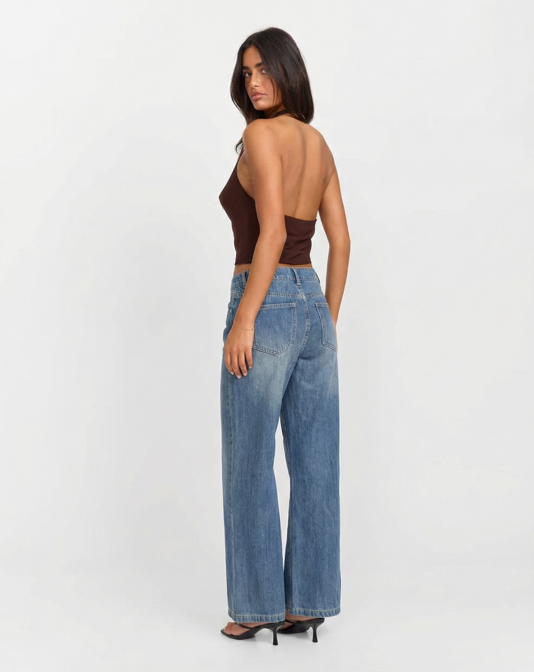 Maren | Wide Leg Jeans Light Blue High Waisted Vintage Faded