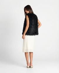 Elise | Shaggy Faux Fur Open-Front Gilet