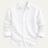 Xavier | Solid Colour Cotton Linen Button-Up Summer Shirt
