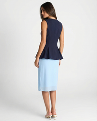 Lola | Sleeveless V-Neck Peplum Top