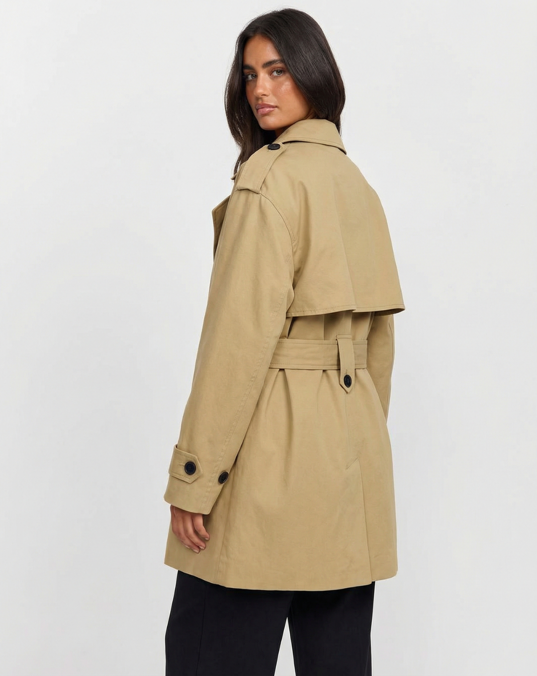 Elsie | Belted Cropped Trench Coat
