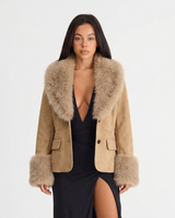 Primrose | Cropped Faux Suede Jacket