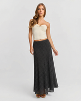 Aria | Polka Dot High Waist Maxi Skirt