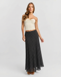 Aria | Polka Dot High Waist Maxi Skirt