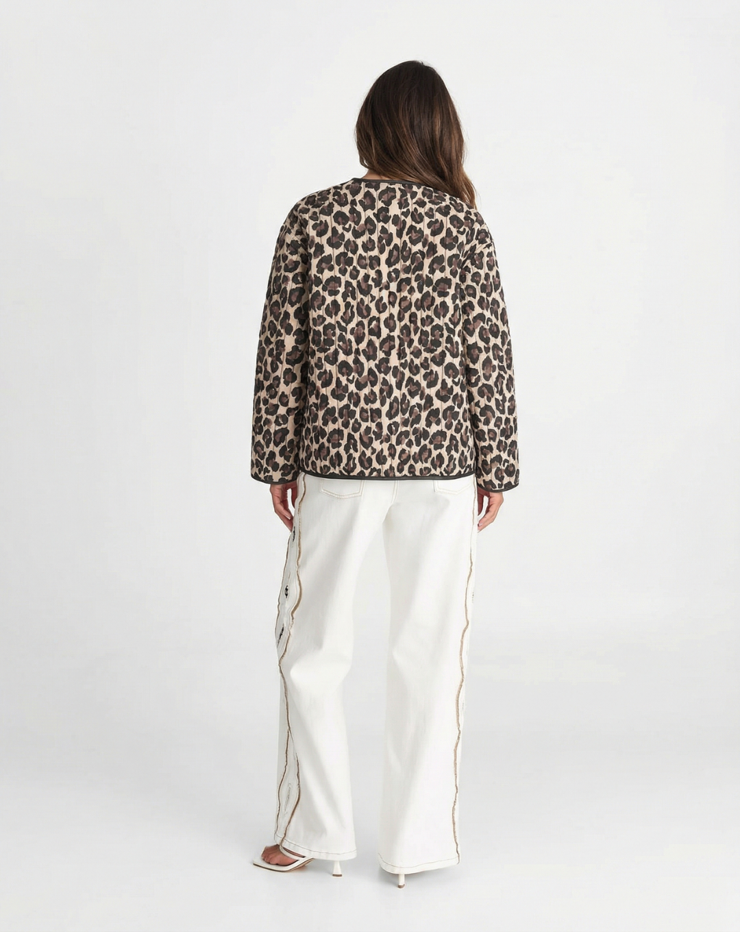 Nora | Leopard Print Quilted Cropped Jacket
