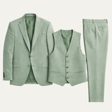 Ace | Men's Green 3 Piece Slim Fit Suit, Blazer, Waistcoat and Trousers