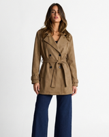 Anya | Cropped Double-Breasted Trench Coat