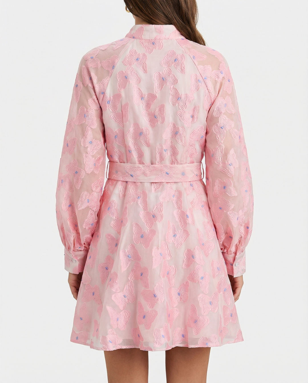 Julia | Embroidered Chiffon Shirt Dress