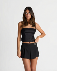 Maya | Pleated Side Buckle Mini Skirt
