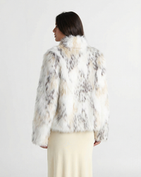 Rose | Speckled Faux Fur Cropped Jacket