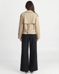 Rosa | Double-Breasted Belted Cropped Trench Coat