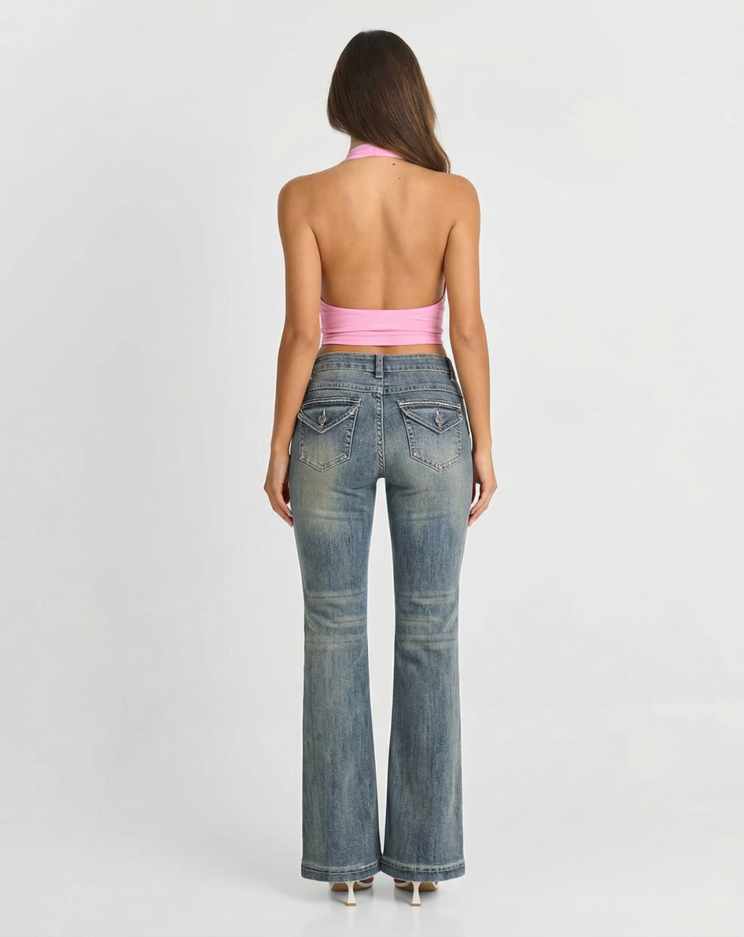 Lexi | High Waist Wide Leg Faded Jeans