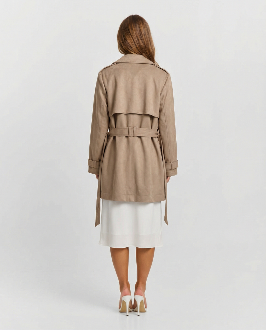 Una | Belted Cropped Trench Coat