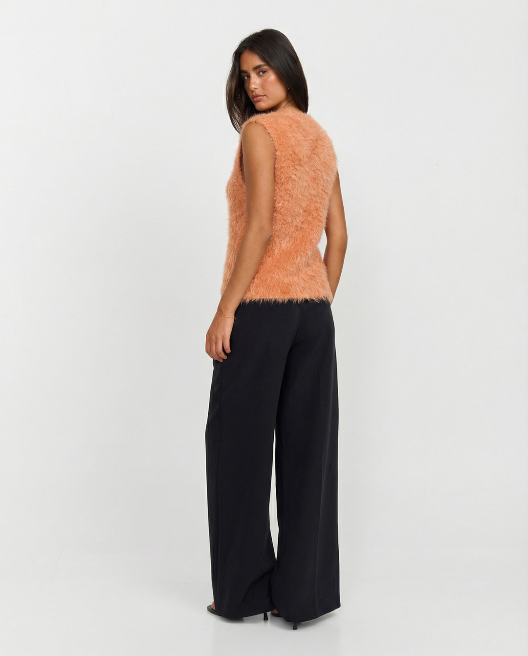 Georgia | Fluffy Button-Front Sweater Vest
