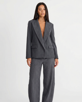 Sienna | Fine Stripe Weave Blazer Wide Leg Trouser Set