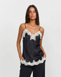 Anya | Scalloped Lace Trim Satin Camisole