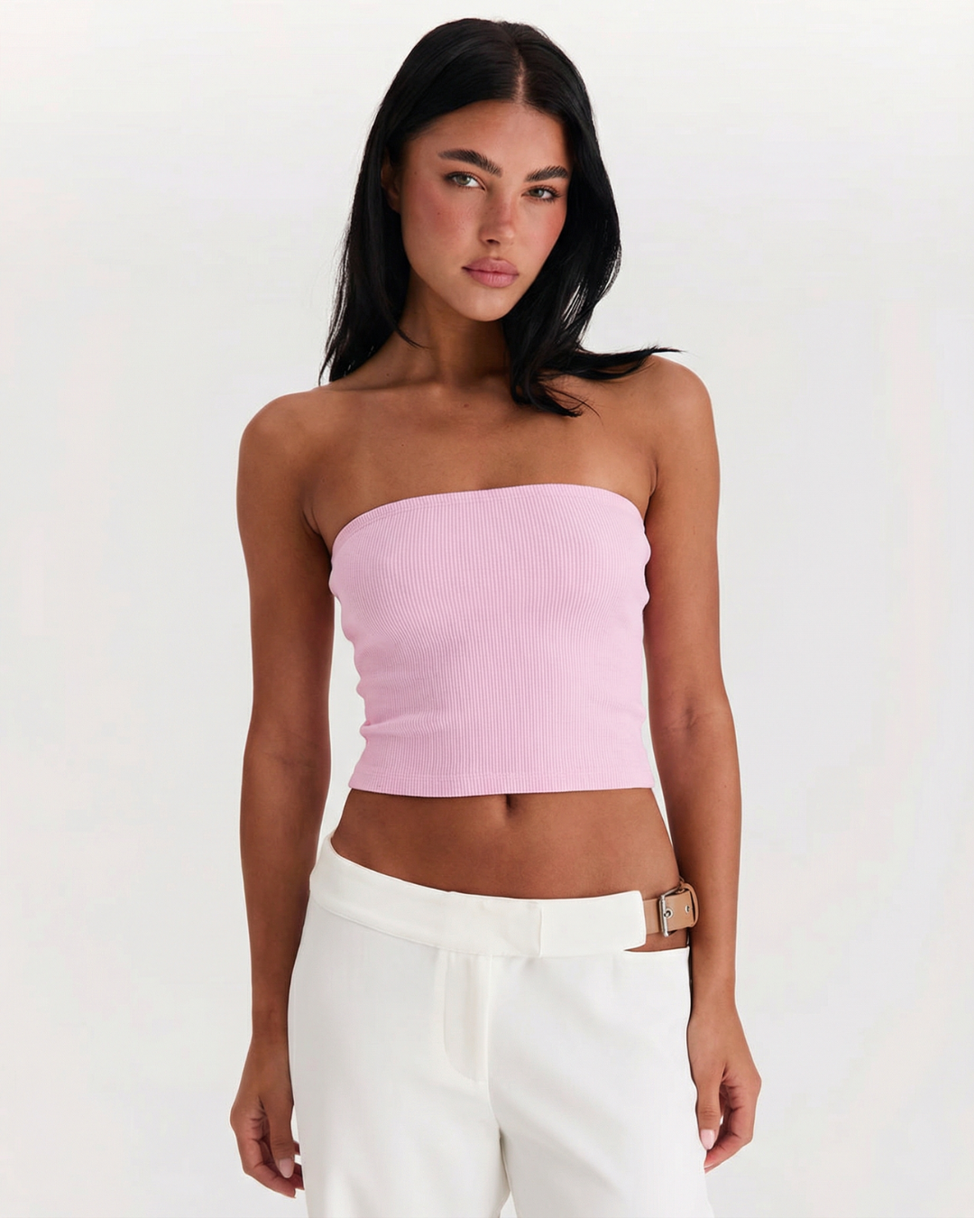 Ariella | Strapless Ribbed Knit Bandeau Tube Top