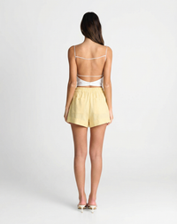Mila | High-Waist Elasticated Button-Front Linen Shorts
