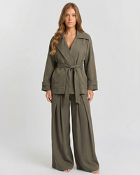 Beatrice | Wrap Jacket Wide Leg Trench-Style Co-ord Set