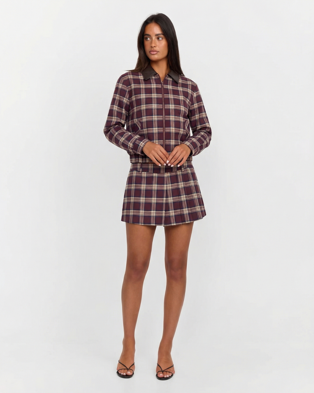 Aria | Zip Jacket Pleated Skirt Co-ord Set