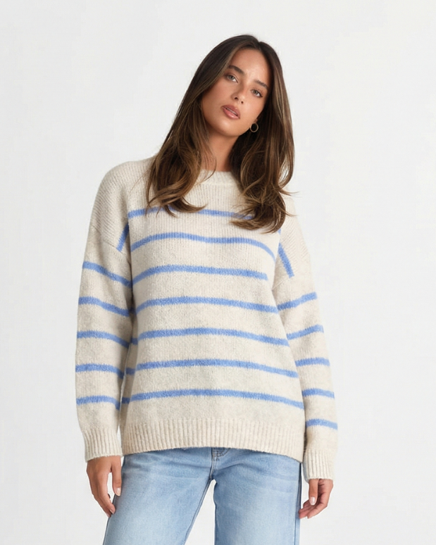 Caitlin | Relaxed Striped Knit Top
