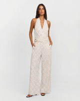 Gracie | Polka Dot Halter Wide-Leg Jumpsuit in Cream