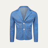 Zane | Striped Lightweight Cotton Linen Blend Blazer