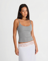 Hazel | Ribbed Knit Scoop Neck Cami Tank Top