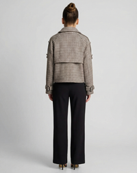 Clara | Houndstooth Cropped Trench Coat