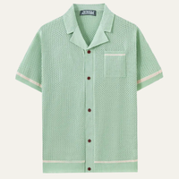 Sage knit shirt detail view 1
