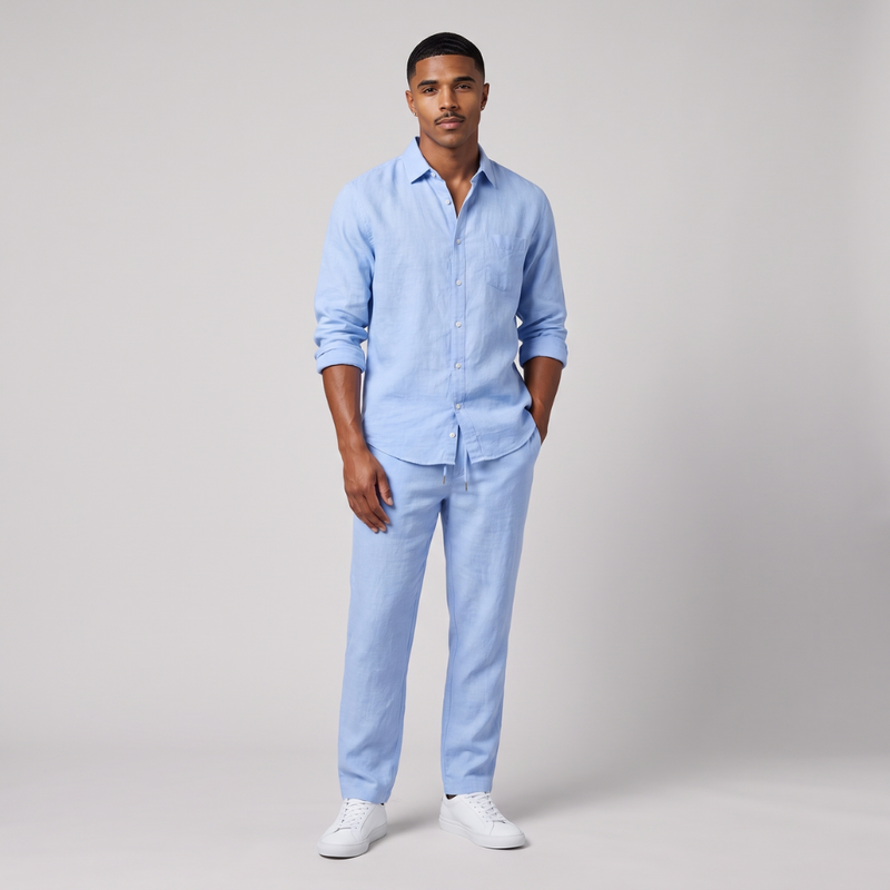 Quinn | Relaxed Fit Linen Shirt and Trousers Set