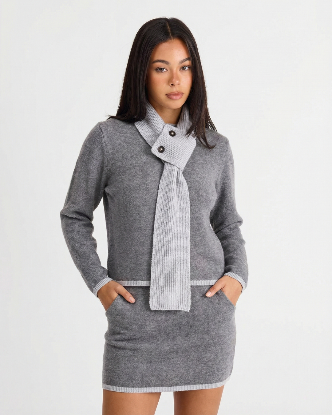 Alice | Contrast Detail Knit Top Skirt Co-ord Set