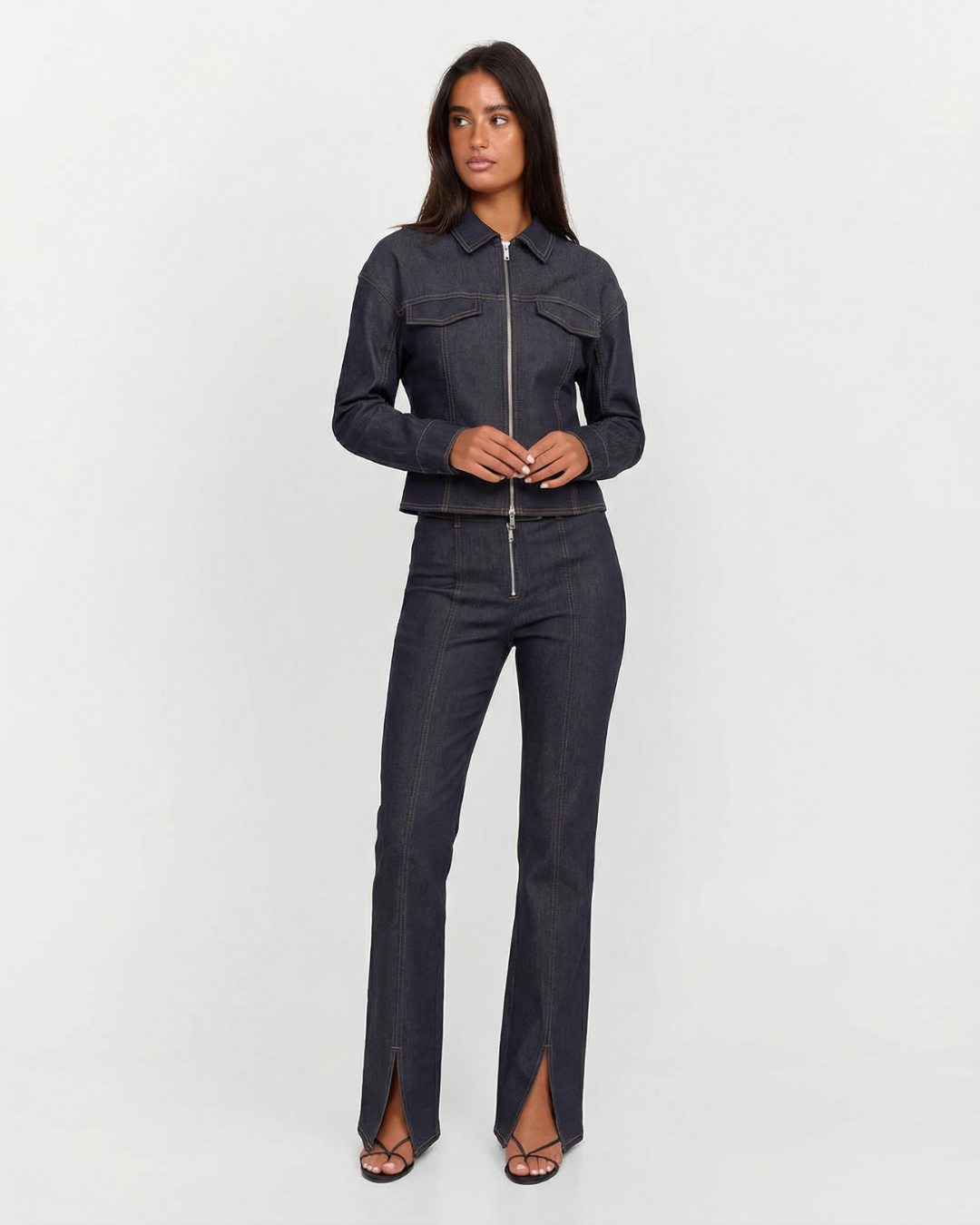 Violet | Dark Wash Denim Structured Co-ord Set