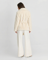 Emmeline | Belted Teddy Fleece Wrap Coat