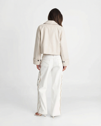 Lily | Cream Cropped Button-Front Jacket