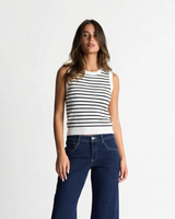 Natalia | Striped Ribbed Knit Cropped Tank Top