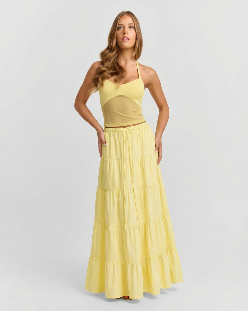 Yasmin | tiered maxi skirt