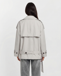 Cora | Cropped Double-Breasted Coat with Stand Collar