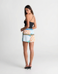 Lara | Geometric Print Drawstring Shorts in Lightweight Modal