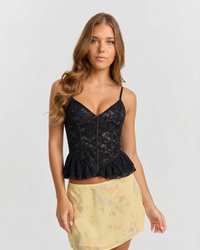 Maddison | Lace Sweetheart Peplum Corset Top