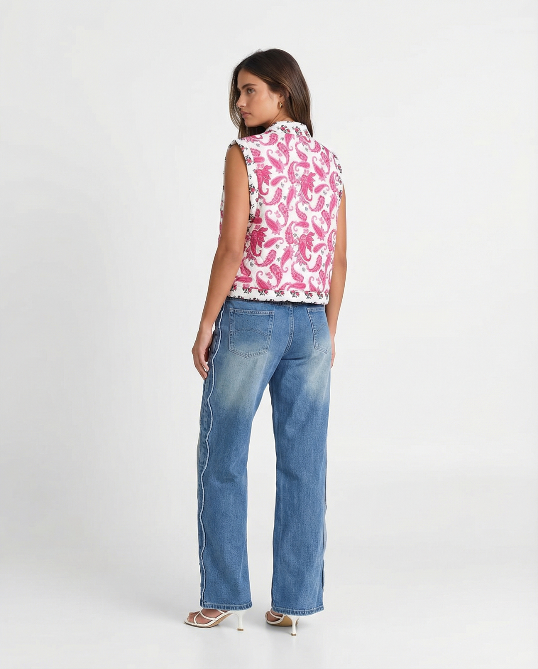 Effie | Paisley Print Open-Front Summer Vest