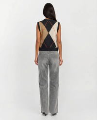 Martha | Argyle Knit Sweater Vest