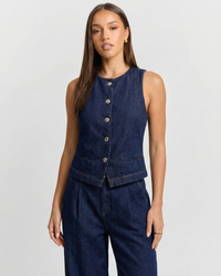 Hattie | Dark Wash Denim Waistcoat Jeans Co-ord Set